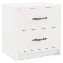 Costway 2-Drawer Nightstand Modern Bedside Table Accent Sofa Side Table-Oak in White - thumbnail 1