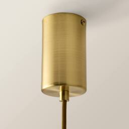 ValueLights Maddison Clear Ribbed Glass Shade Brushed Gold Ceiling Pendant Light - thumbnail 5