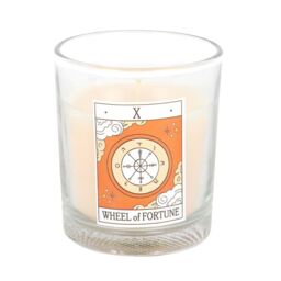 Something Different The Wheel Of Fortune Orange Tarot Vintage Candle in White