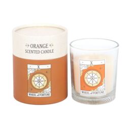 Something Different The Wheel Of Fortune Orange Tarot Vintage Candle in White - thumbnail 3