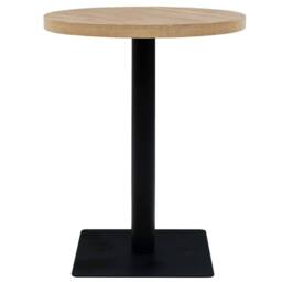 Berkfield Home Bistro Table MDF & Steel Round 60x75 cm Oak Colour in Beige - thumbnail 3