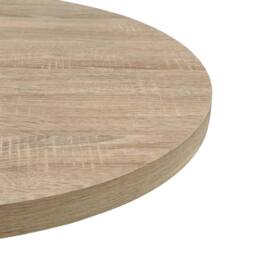 Berkfield Home Bistro Table MDF & Steel Round 60x75 cm Oak Colour in Beige - thumbnail 5