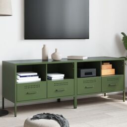 Berkfield Home TV Cabinets 2 pcs Olive Green 68x39x50.5 cm Steel