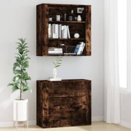 Berkfield Home Highboard Smoked Oak Engineered Wood in Brown - thumbnail 3