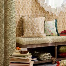 Voyage Maison Zephyr Printed Velvet Cushion in Beige - Size: 50 cm x 50 cm - thumbnail 6