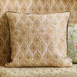 Voyage Maison Zephyr Printed Velvet Cushion in Beige - Size: 50 cm x 50 cm