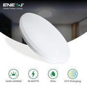 ENER-J Ener J 18W LED Ceiling Light Microwave Sensor 1440 Lumens CCT Changeable 300x55mm IP44 White - Size: 25 cm diameter x 19 cm high - thumbnail 2