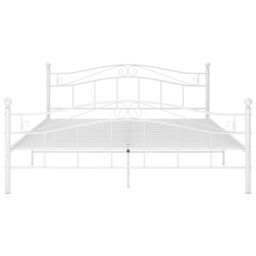 Berkfield Home Bed Frame White Metal 180x200 cm Super King - thumbnail 3