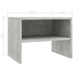 Berkfield Home Bedside Cabinet Concrete Grey 40x30x30 cm Engineered Wood - Size: 40 x 30 x 30 cm - thumbnail 6