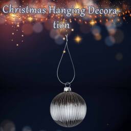 VFM e-Store Christmas Hanging Glass Bauble Decoration 12cm x 10cm Silver X 1 - Size: 12 cm x 10 cm - thumbnail 3