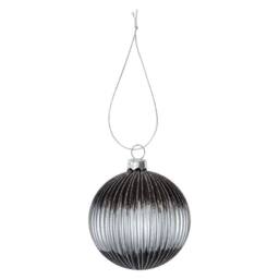 VFM e-Store Christmas Hanging Glass Bauble Decoration 12cm x 10cm Silver X 1 - Size: 12 cm x 10 cm