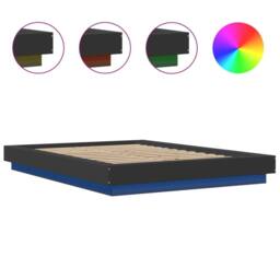 Berkfield Home Durable Bed Frame with LED Lights without Mattress Black 120x190cm - Size: 120x190 cm - thumbnail 8
