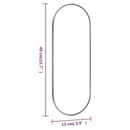 Berkfield Home Wall Mirror 15x40 cm Glass Oval in Silver - thumbnail 6