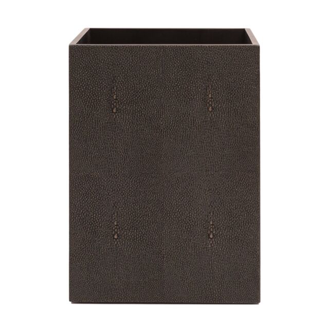 Posh Trading Company Chelsea Waste Basket - Faux Shagreen Chocolate in Brown - image 1