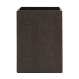 Posh Trading Company Chelsea Waste Basket - Faux Shagreen Chocolate in Brown - thumbnail 1