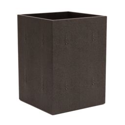 Posh Trading Company Chelsea Waste Basket - Faux Shagreen Chocolate in Brown - thumbnail 2