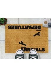 Artsy Mats Arrivals & Departures Doormat in Black - Size: 40 cm x 60 cm - thumbnail 4