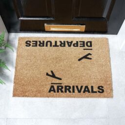 Artsy Mats Arrivals & Departures Doormat in Black - Size: 40 cm x 60 cm - thumbnail 2