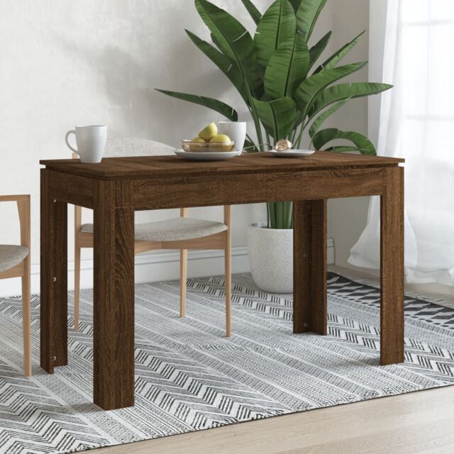 Berkfield Home Dining Table Brown Oak 120x60x76 cm Engineered Wood - Size: 120 x 60 x 76 cm - image 1