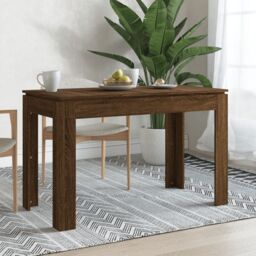 Berkfield Home Dining Table Brown Oak 120x60x76 cm Engineered Wood - Size: 120 x 60 x 76 cm - thumbnail 1