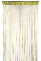 Neel Blue Glitter String Curtain Panel, Ivory, 200cm x 100cm in Bright Green - Size: 100 cm width x 200 cm drop - thumbnail 1