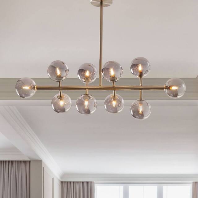 Wyld and Coco 10-Light Silver Glass Pendant Lamp - Modern Ceiling Light - image 1