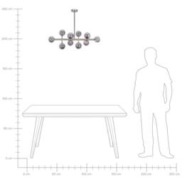 Wyld and Coco 10-Light Silver Glass Pendant Lamp - Modern Ceiling Light - thumbnail 4