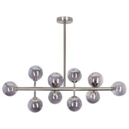 Wyld and Coco 10-Light Silver Glass Pendant Lamp - Modern Ceiling Light - thumbnail 2