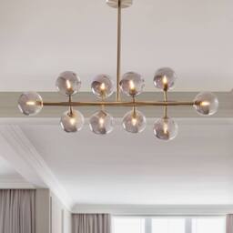 Wyld and Coco 10-Light Silver Glass Pendant Lamp - Modern Ceiling Light