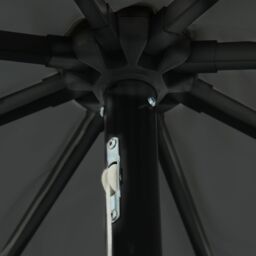 Berkfield Home Garden Parasol with LED Lights √∏395x245 cm Anthracite - Size: 395x245 cm - thumbnail 5