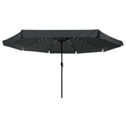 Berkfield Home Garden Parasol with LED Lights √∏395x245 cm Anthracite - Size: 395x245 cm - thumbnail 3