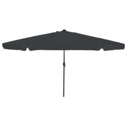 Berkfield Home Garden Parasol with LED Lights √∏395x245 cm Anthracite - Size: 395x245 cm - thumbnail 1