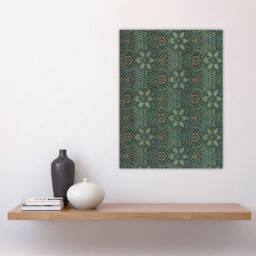 "Artery8 Ispahan Pattern Arabesque Textile Vintage Wall Art Print Morris in Blue - Size: W12"" x H16""" - thumbnail 4