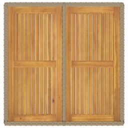 Berkfield Home Garden Table Beige 109x107x74 cm Poly Rattan&Solid Wood Acacia - Size: 109 x 107 x 74 cm - thumbnail 6