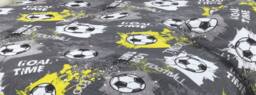 Homes-Linen Football Childrens Duvet Cover Set Grey & Yellow Bedding - Size: Double - thumbnail 4