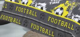 Homes-Linen Football Childrens Duvet Cover Set Grey & Yellow Bedding - Size: Double - thumbnail 3