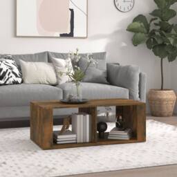 Berkfield Home Modern Coffee Table Smoked Oak 100x50x36 cm Engineered Wood in Brown - Size: 100 x 50 x 36 cm - thumbnail 2