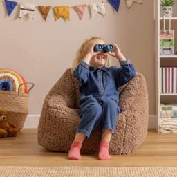 icon Kids Teddy Bean Bag Armchair Kids Bean Bags Set of 2 in Brown - Size: Medium - thumbnail 2