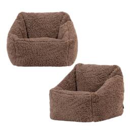 icon Kids Teddy Bean Bag Armchair Kids Bean Bags Set of 2 in Brown - Size: Medium - thumbnail 1