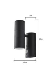 BHS Lighting Delting Up & Down Outdoor Wall Light with Sensor in Dark Grey - thumbnail 5