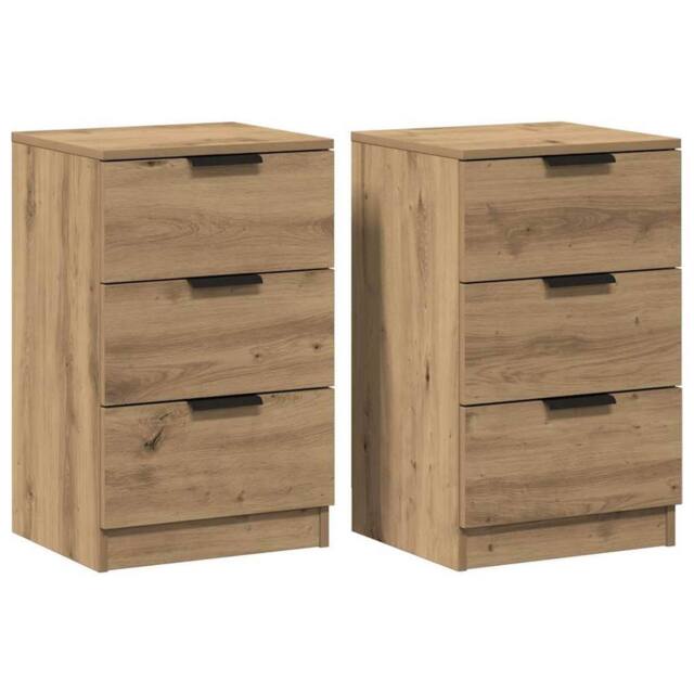 Berkfield Home Bedside Cabinets 2 pcs Artisan Oak 40x36x65 cm Engineered Wood in Brown - Size: 40 x 36 x 65 cm - image 1