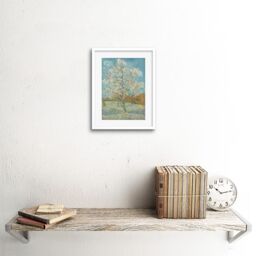 "Artery8 Wall Art Print Van Gogh The Pink Peach Tree Framed in White - Size: W7"" x H9""" - thumbnail 2