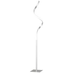 HOMCOM Modern Spiral Floor Lamp Dimmable Standing Lamp for Living Room in Silver - thumbnail 2