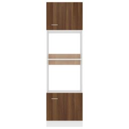 Berkfield Home Microwave Cabinet Brown Oak 60x57x207 cm Engineered Wood - Size: 60 x 57 x 207 cm - thumbnail 5