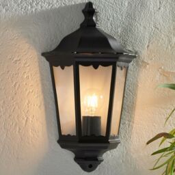 Loops IP44 Outdoor Wall Light Matt Black Traditional Lantern Porch Flush Dimmable Lamp - thumbnail 4