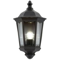 Loops IP44 Outdoor Wall Light Matt Black Traditional Lantern Porch Flush Dimmable Lamp - thumbnail 3