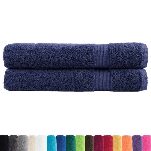 Berkfield Home Premium Towels SOLUND 2pcs Navy Blue 100x200cm 600gsm - image 1