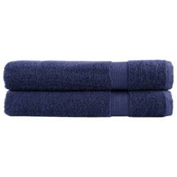 Berkfield Home Premium Towels SOLUND 2pcs Navy Blue 100x200cm 600gsm - thumbnail 2