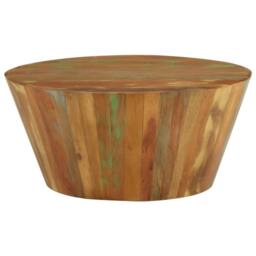 Berkfield Home Classic Coffee Table Ã˜65x31 cm Solid Reclaimed Wood - Size: 65x31 cm - thumbnail 3