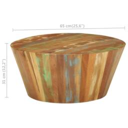 Berkfield Home Classic Coffee Table Ã˜65x31 cm Solid Reclaimed Wood - Size: 65x31 cm - thumbnail 7